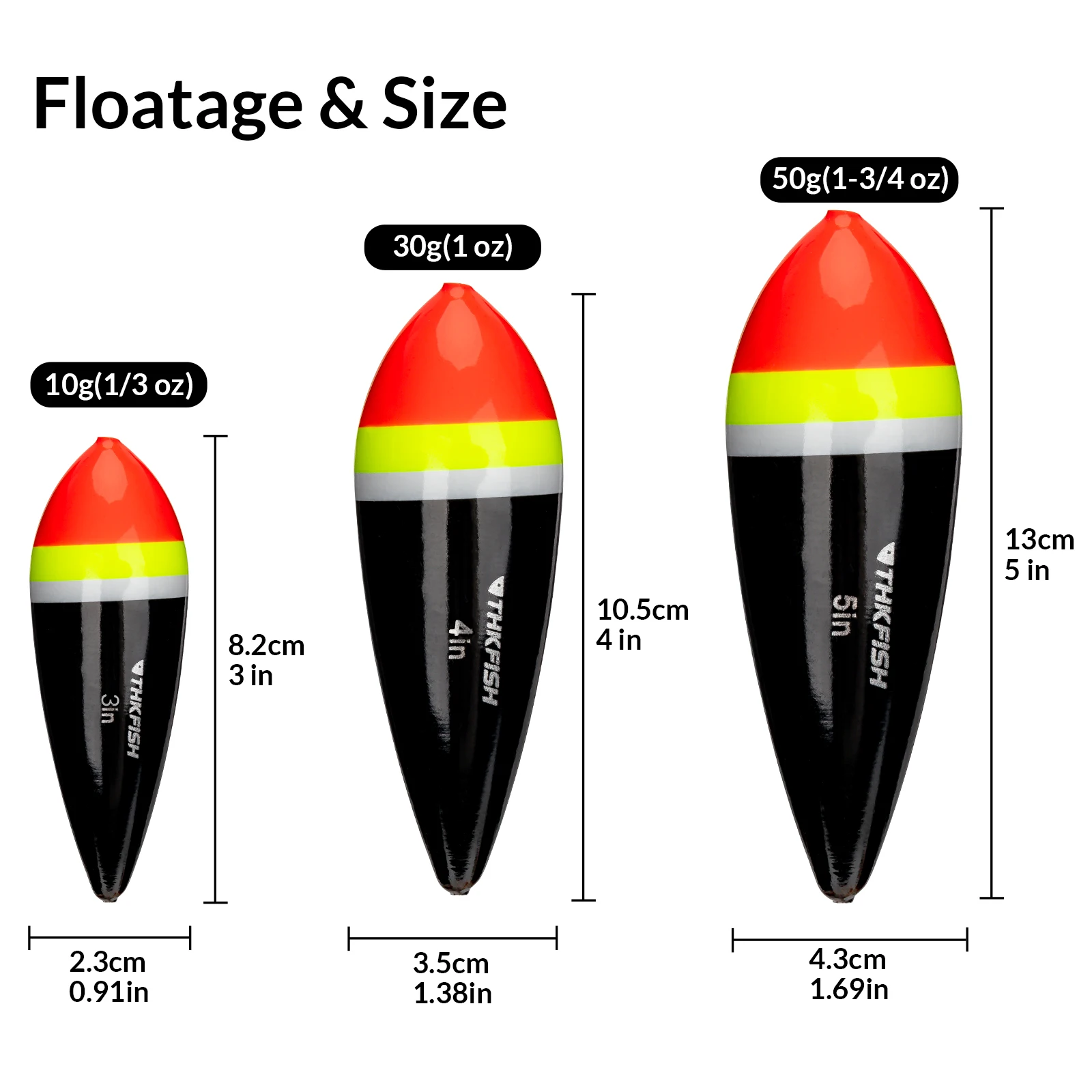 THKFISH Flotadores balsa deslizantes de pesca – Boyas oliva ligera