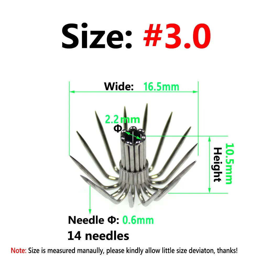 Bimoo 50 Uds anzuelo de calamar ganchos individuales tamaño 14 agujas # 2 # 2.5 # 3 # 3.5 # 4 recambios de anzuelos de pesca Egi DIY con señuelo de camarones - imagen 5