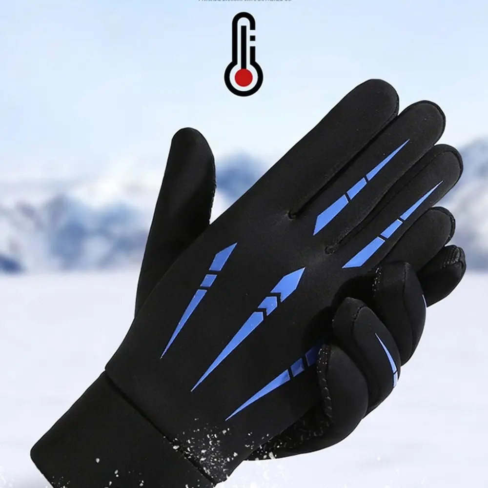 Manoplas cálidas a la moda, guantes de invierno a prueba de viento, impermeables, con dedos completos, antideslizantes y agradables para la piel, para ciclismo al aire libre - imagen 2