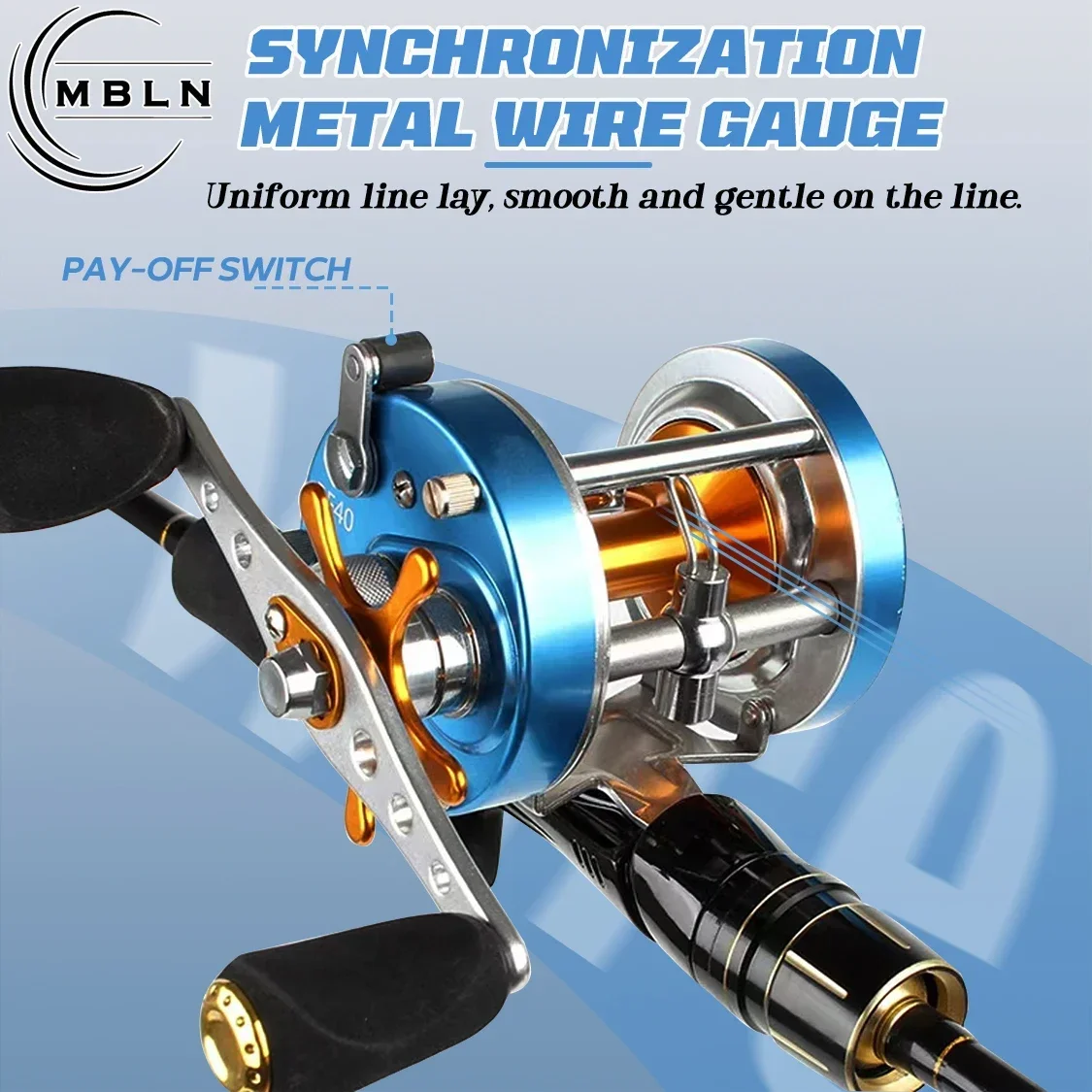 Tambor de fundición totalmente metálico, fuerza de frenado de 13 kg, rodamientos de acero inoxidable 6 + 1, copa de alambre de metal resistente a la corrosión mecanizada CNC - imagen 2