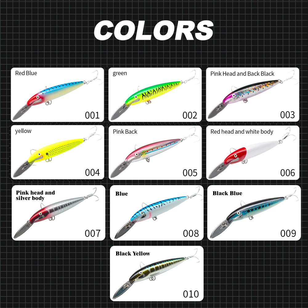 Señuelo de Pesca Hunthouse Minnow Countdown Magnum Wobblers, Hundimiento, Trolling, Cebo Duro, 140 mm, 40 g, Agua Salada, Artificial, para Atún LW440 - imagen 5