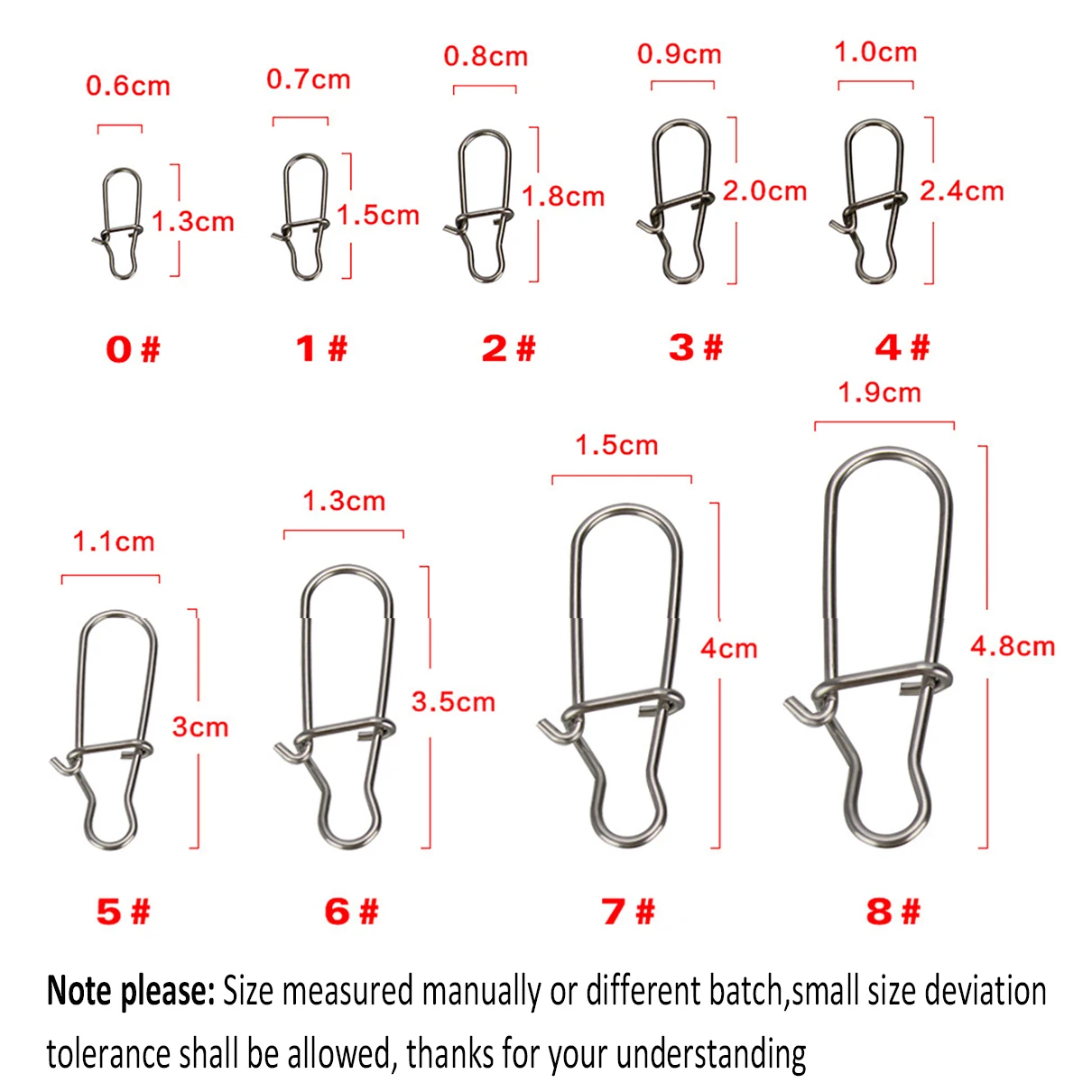 WIFREO-conector de pesca de acero inoxidable, 100/200 piezas, enganchado a presión, Pin, Clip, accesorios, aparejos para Barril, señuelo giratorio - imagen 2