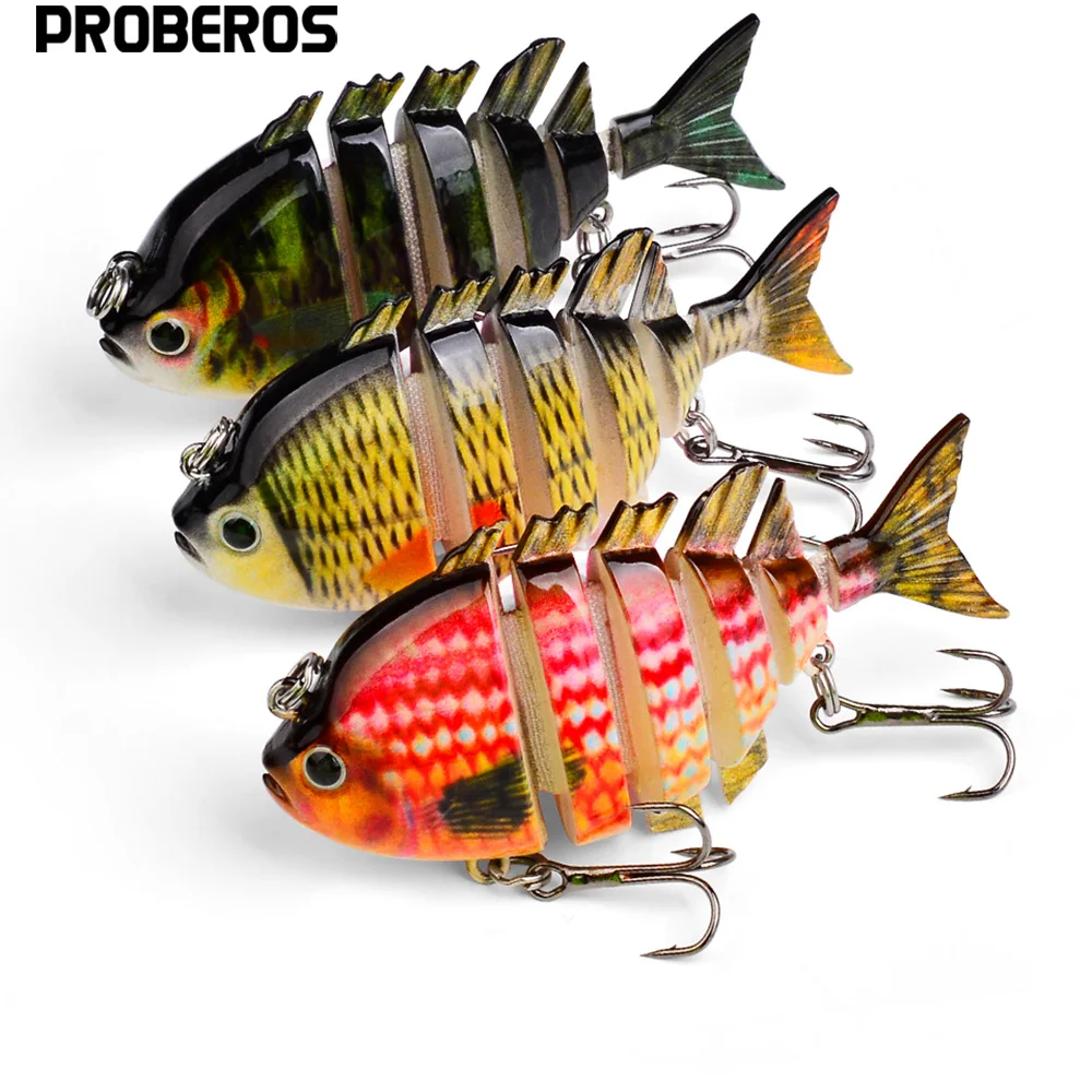 PROBEROS-Señuelos de pesca Wobblers que se hunden, Crankbait articulado, Swimbait, 16g/8cm, 8 segmentos, agua dulce, fregadero lento, 1 ud. - imagen 4