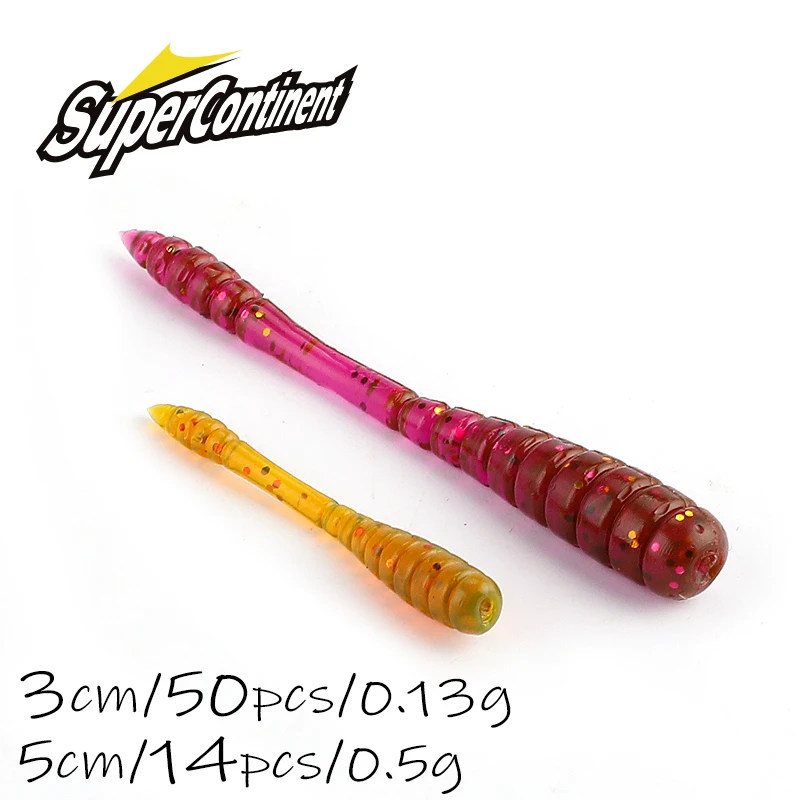 Cebo suave supercontinente, nuevo pez punteado, 3cm/50 Uds., 5cm/14 Uds., Señuelos de pesca que se hunden, cebo tremor, señuelo de pesca suave, señuelo de gusanos de pescado - imagen 3