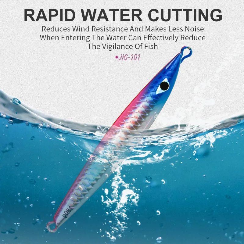 OBSESSION J101 120g 150g 180g señuelo de pesca de Jigging lento agua salada Trolling pesca de Metal Jigbait brillo UV láser Skining con gancho - imagen 5