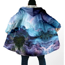 Capa de invierno 3D gruesa lana con capucha para hombre y mujer