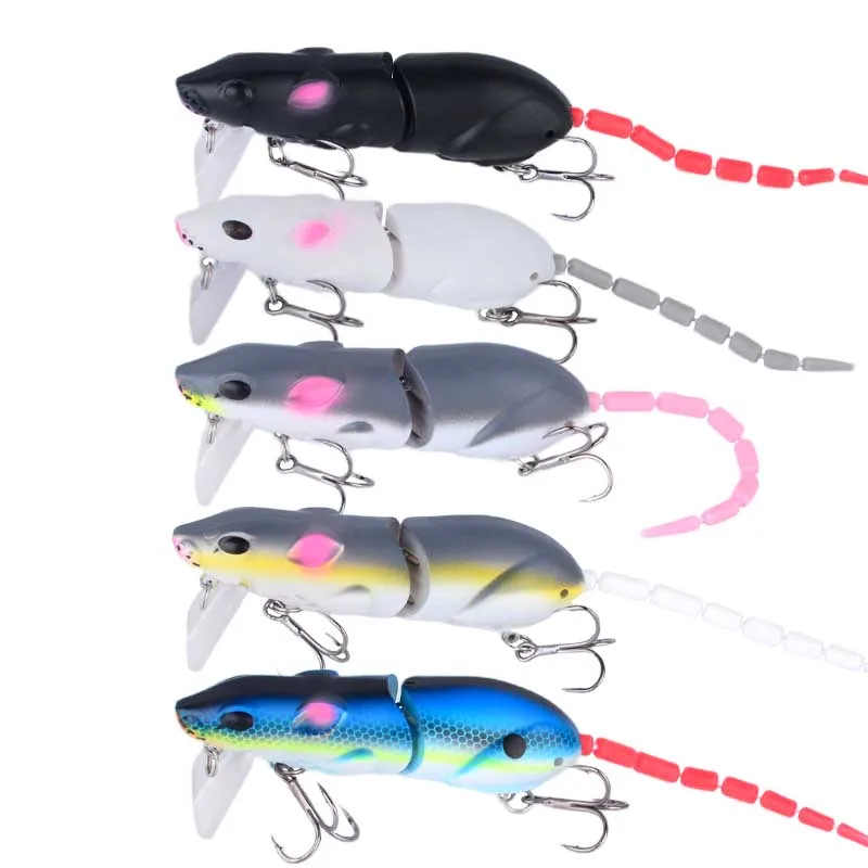 Señuelo de ratón de plástico Artificial, señuelo de pesca Swimbait rata, Lucio, lubina, pececillo, cebos flotantes, accesorios de aparejos de pesca, 1 ud.