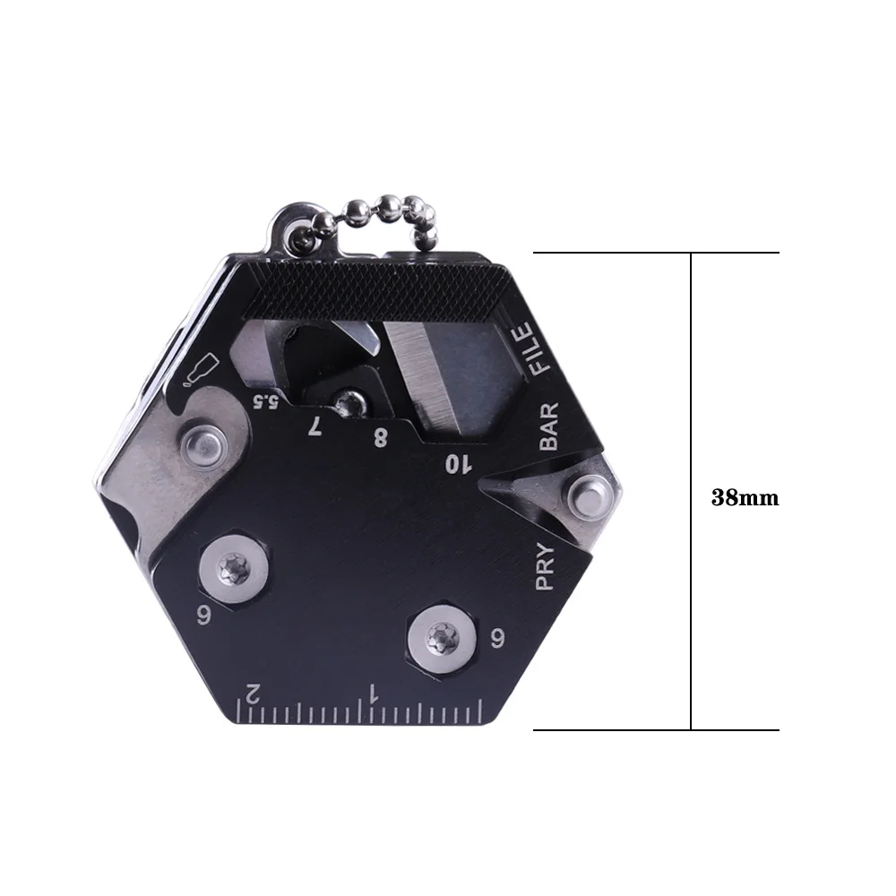 Llavero con destornillador hexagonal multifuncional, herramienta EDC para exteriores, cuchillo hexagonal plegable para monedas, bolsillo, Mini coltello Gear Pee - imagen 5