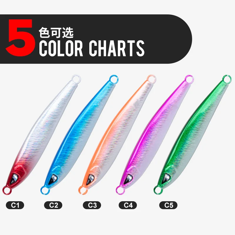 OBSESSION-Cebo duro luminoso J127 para pesca en agua salada, Jigging señuelo de Metal que se hunde, 60g, 80g, 100g, 120g - imagen 3