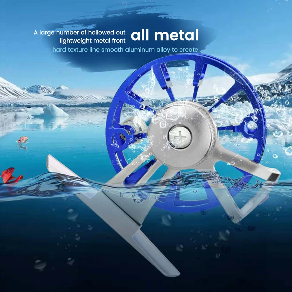 Rueda de pesca en hielo, carrete de pesca con mosca, sonajero, Carretes de aleación de aluminio, pesca en hielo, agua salada, agua dulce, pesca en hielo - imagen 4