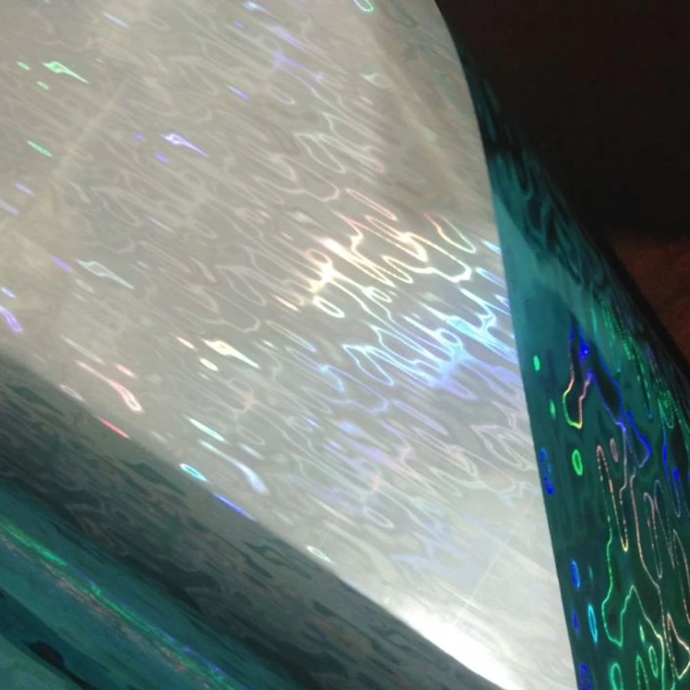 8cm * 6m / 30cm * 6m lámina holográfica de estampado en caliente para señuelo de pesca DIY Material de piel de pesca lámina láser plateado rosa verde amarillo - imagen 5
