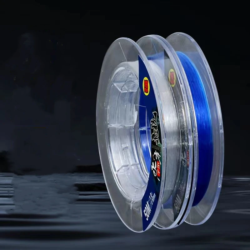 Sedal de pesca de nailon de 50m, hilo de pesca de peces grandes, fuerte fuerza de tracción, Tippet, negro, Pit, plateado, carpa, no enrollado - imagen 4