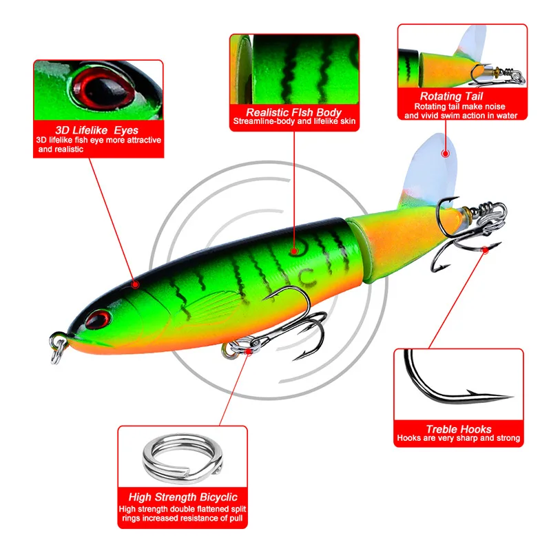 ORJD-señuelo de pesca en superficie regordeta, Whopper Plopper, 13g, 15g, 36g, cebo flotante para pesca, cebos duros para Lucio Artificial - imagen 4