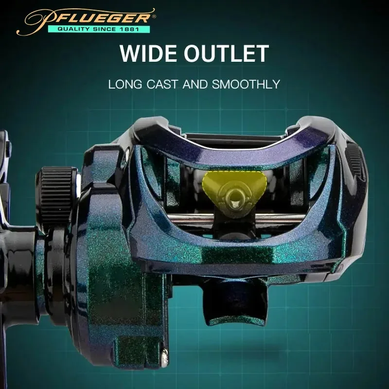 Pflueger Commando Power Baitcaster carrete relación de engranaje de alta velocidad 7,1: 1 arrastre 10kg nueva generación Drag Clicker pesca en agua salada - imagen 4