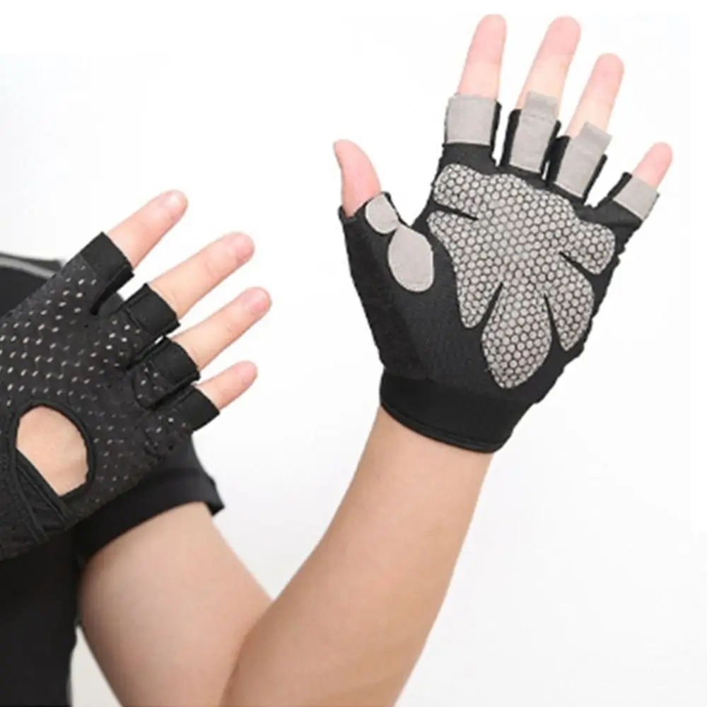 Guantes deportivos transpirables para montar, protección antideslizante para la palma, guantes de medio dedo, muñequeras Unisex, soporte para levantamiento de pesas, Yoga - imagen 2