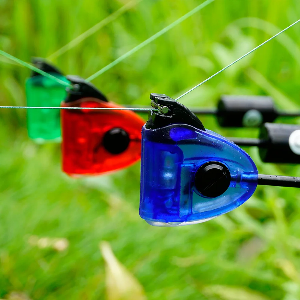 Hirisi-alarma de pesca de carpa, indicador de picadura de pesca Swinger con luz LED, 4 piezas en estuche, equipo de pesca B2002, accesorios de pesca - imagen 5