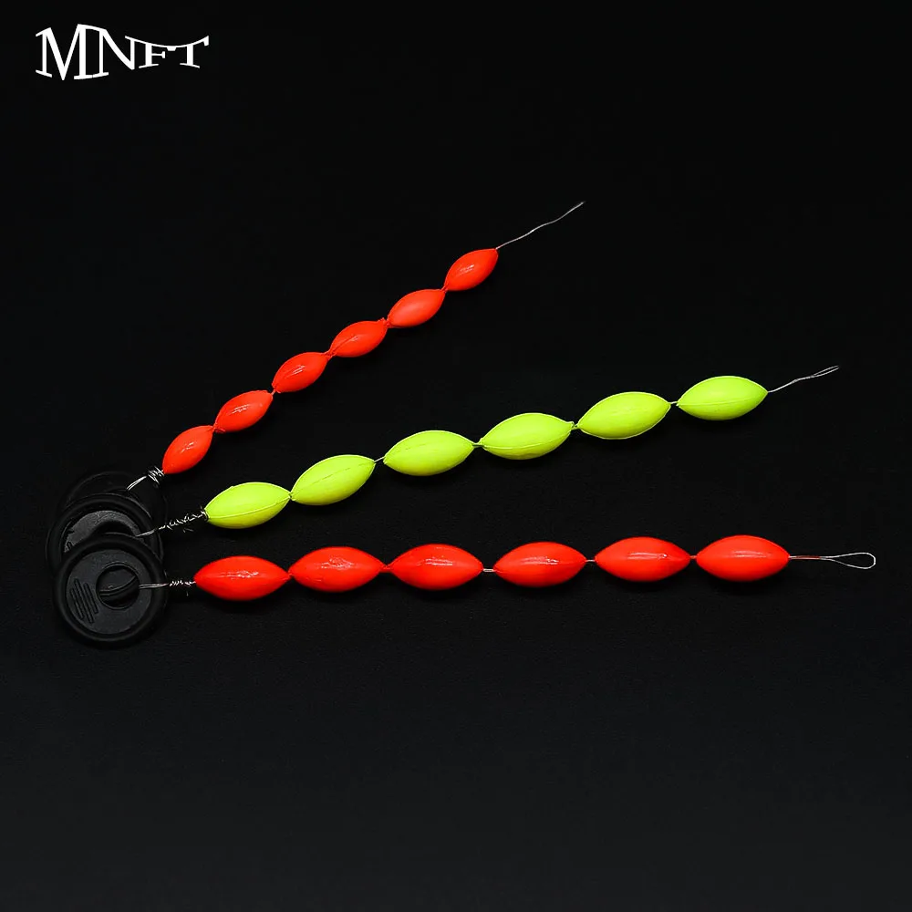 MNFT 5 juegos de tapones de pesca de goma, corcho de pesca ovalado, granos espaciales para aparejo, posicionamiento de flotador - imagen 2