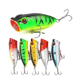 1 Uds. Señuelos de pesca Popper Wobblers 6,5 cm 12g Topwater Crankbait cebo duro de plástico Artificial aparejos de pesca de Lucio
