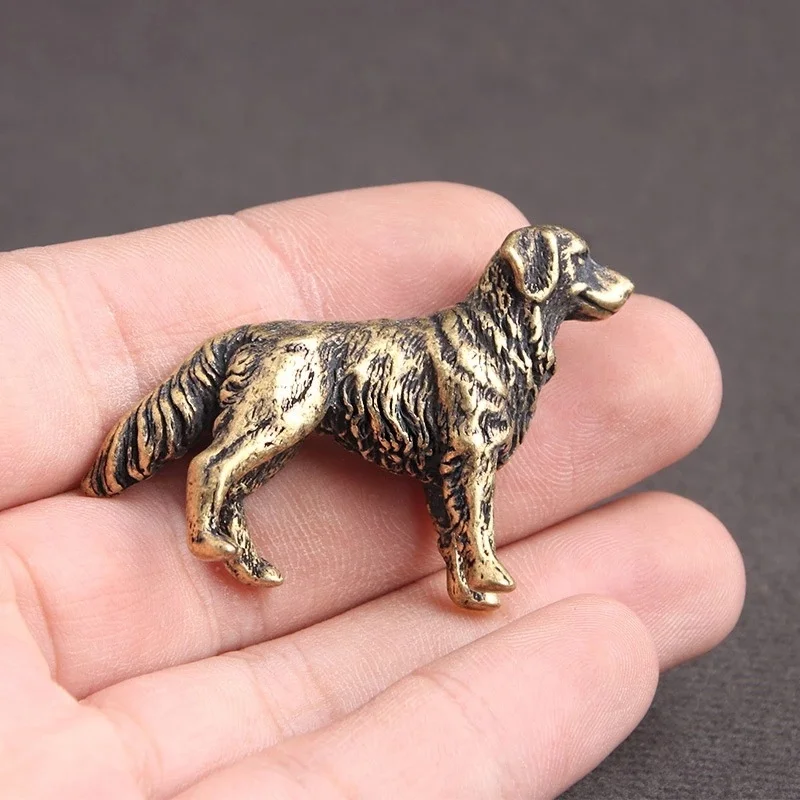 Figuritas de hound de cobre antiguo, adornos de escritorio en miniatura, Animal del zodiaco, perro, estatua pequeña, té, mascota, decoraciones para el hogar, artesanías para cachorros - imagen 2