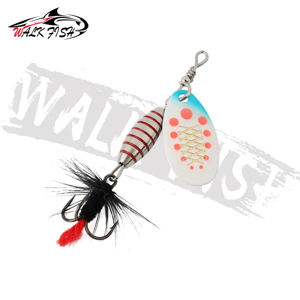 WALK FISH-señuelo giratorio de Pesca con lentejuelas, cebo giratorio de latón, gancho de acero con alto contenido de carbono, 3,7g, 5,3g, 8,2g, 10,5g - imagen 5