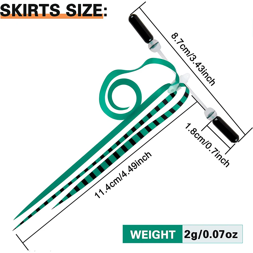 Faldas de plantilla de silicona con doble brazo, 12 piezas, sonajeros, DIY, Spinnerbait, Buzzbaits, falda de repuesto, falda de pesca de lubina de goma - imagen 2