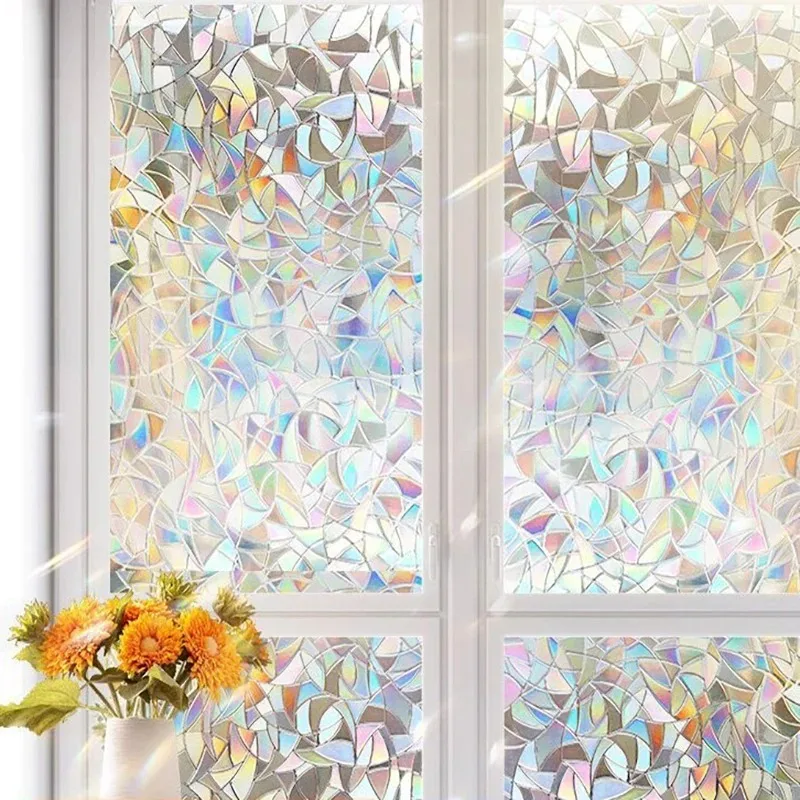 Película aislante para ventana, pegatinas electrostáticas 3D, efecto arcoíris, película para ventana, decoración de privacidad, pegatinas térmicas - imagen 3