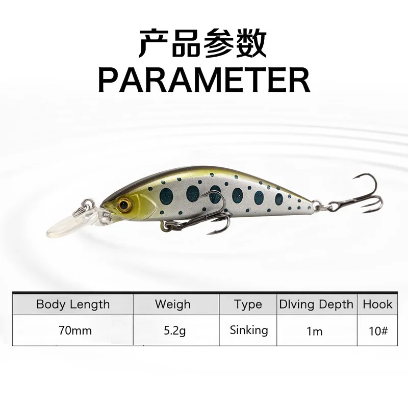 Minoluia sumergida, microvelocidad modificada japonesa, trucha Minoluia, pico alto, fundición larga, Top, Utilidad de equipo de pesca - imagen 2