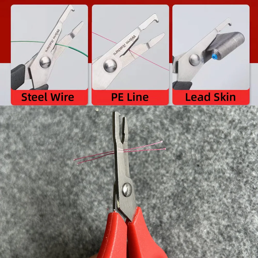 DNDYUJU-Alicates de pesca multifuncionales de acero inoxidable, Cortador de línea de PE con removedor de anzuelos dentados, accesorios de herramientas de pesca de carpa - imagen 4