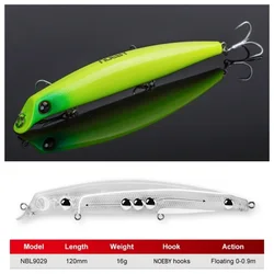 NOEBY Sasuke Minnow – Wobbler sin labios flotante para lubina