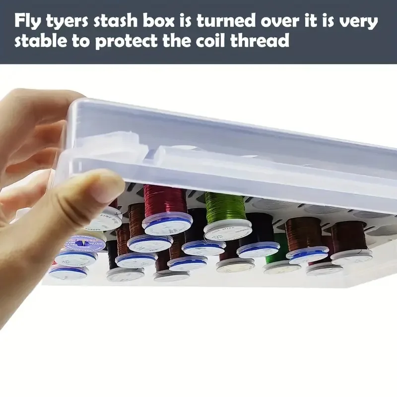 Caja para atar moscas con espuma – Organizador portátil y transparente - imagen 2
