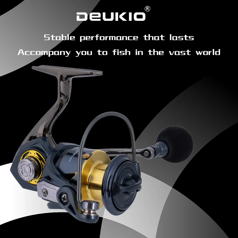 Carrete de pesca giratorio DEUKIO de peso ligero 3 + 1BB 10kg carrete de tallado CNC de arrastre para bobina de pesca de agua salada de lubina - imagen 5
