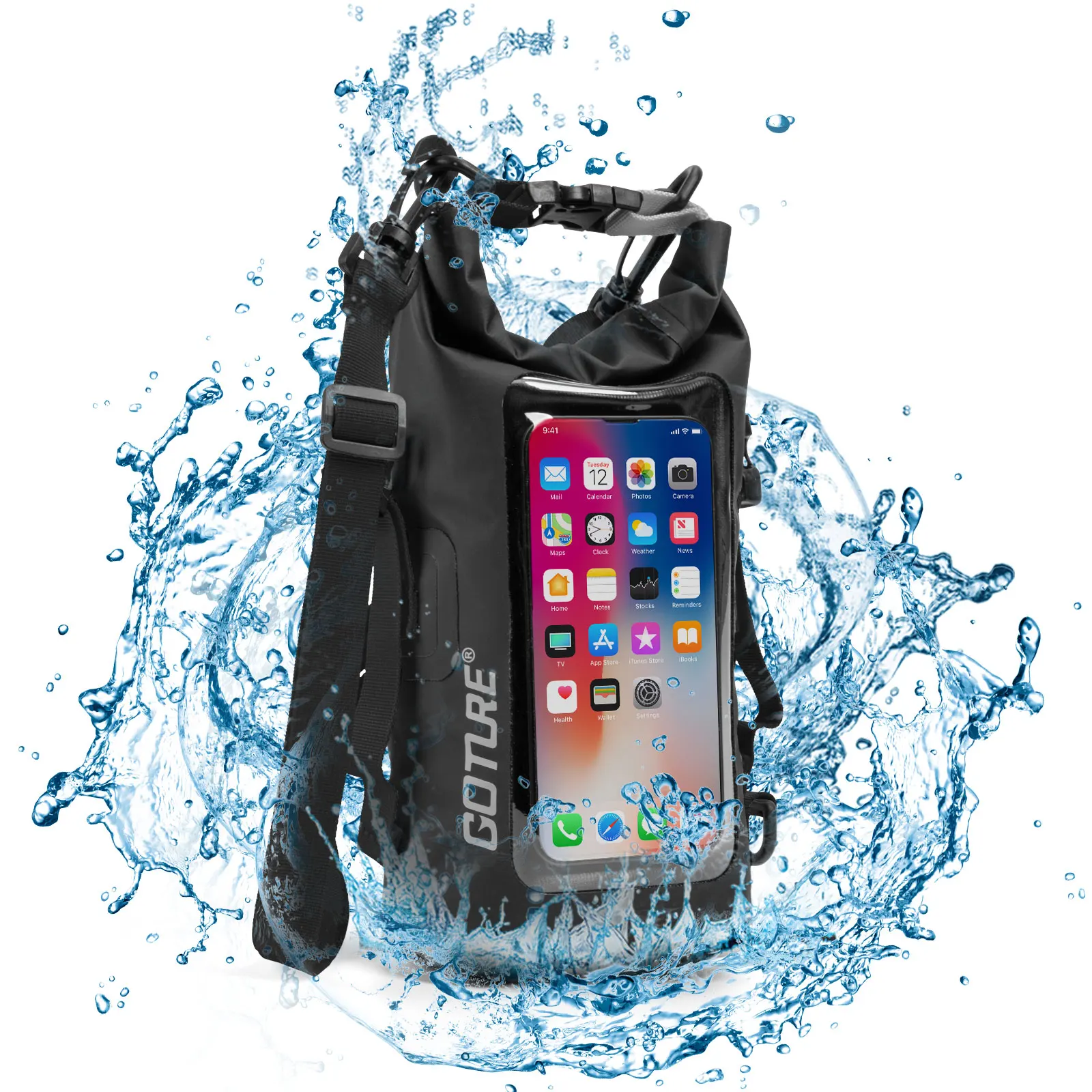 Goture Bolsa impermeable para móvil – Funda sumergible con correa pesca