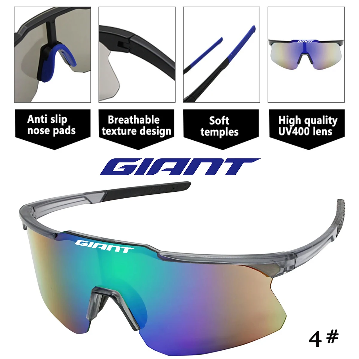 Gafas de sol gigantes para ciclismo, gafas para ciclismo de montaña, gafas para bicicleta de montaña, gafas para deportes al aire libre para hombres y mujeres - imagen 5