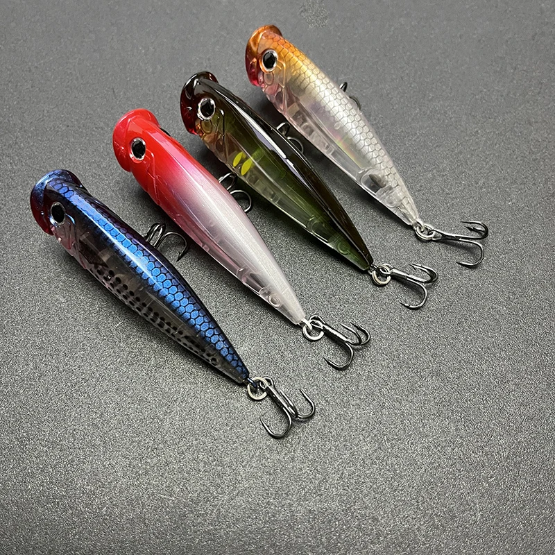 Señuelos de Pesca Popper de superficie de 70mm y 8,5g, cebos artificiales flotantes para Pesca Pop Topwater, accesorios para caminar al perro Swimbait - imagen 4