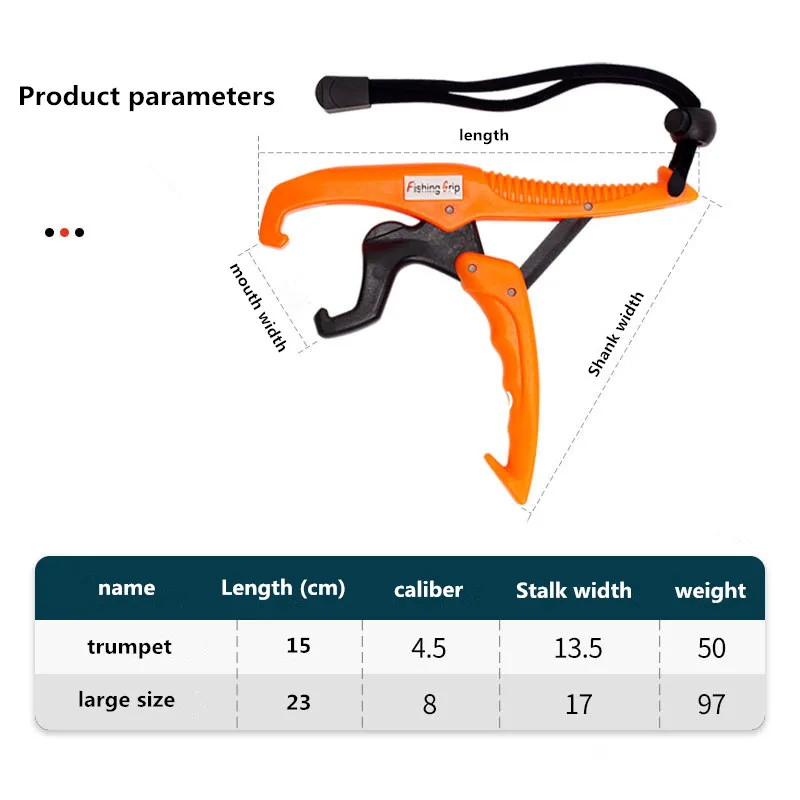 Pinza de pescado portátil ABS, controlador de equipo de pesca de 6 pulgadas/9 pulgadas, herramienta de accesorios de pesca para control de peces al aire libre - imagen 4