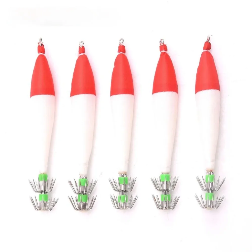 5 uds 10,5 cm/6,3g anzuelo de calamar luminoso de acero inoxidable anzuelo de pesca de calamar de ocho garras - imagen 4