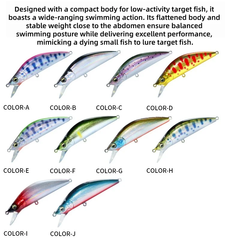 Swolfy, 1 unidad, 50mm, 4,7g, 65mm, 8,2g, Señuelos de Pesca Minnow, Wobblers artificiales, cebo duro, aparejos de pesca Jerkbait