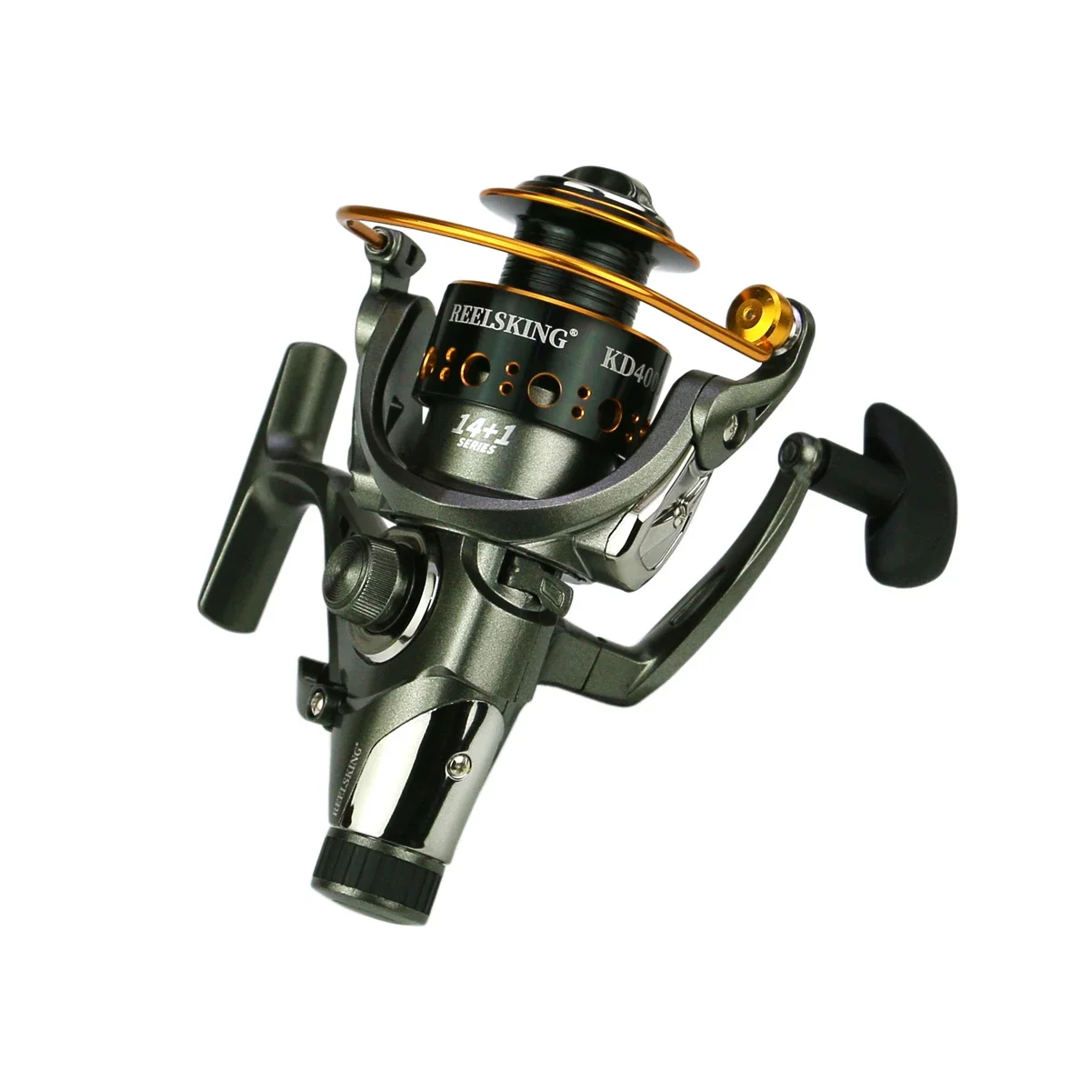 Carrete doble 14 + 1BB carrete de Metal carrete de freno doble carrete giratorio relación de engranaje 4,9:1/5,2: 1 carrete de pesca de mano izquierda/derecha Trolling - imagen 5