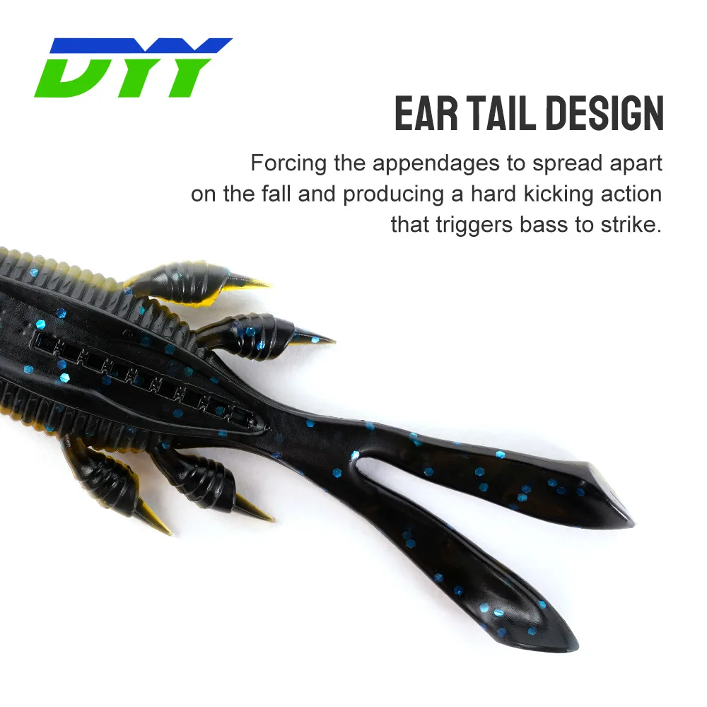 DYY-Swimbait de silicona suave para camarones, cebo Artificial para perca de lubina, aparejo de pesca, Buggy Craw, perca, 10,5 cm, 8,8G, 6 piezas - imagen 4