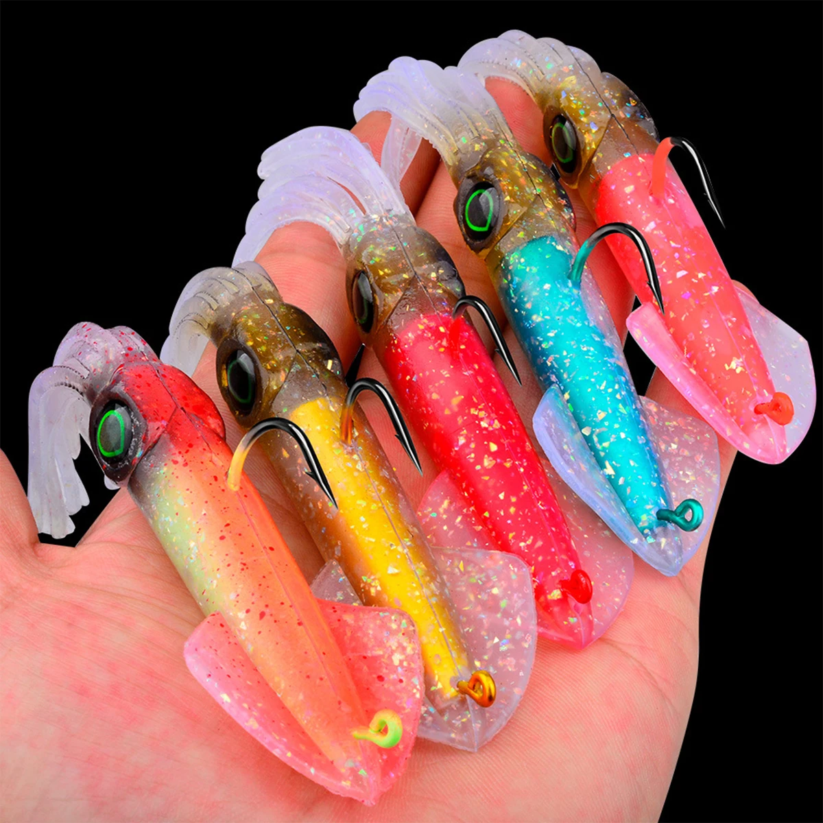 35g42g cebo de calamar suave pesca Jigging pulpo señuelos luminoso UV plantilla de calamar señuelo para pesca en aguas profundas Trolling Wobblers anzuelo de cebo - imagen 5