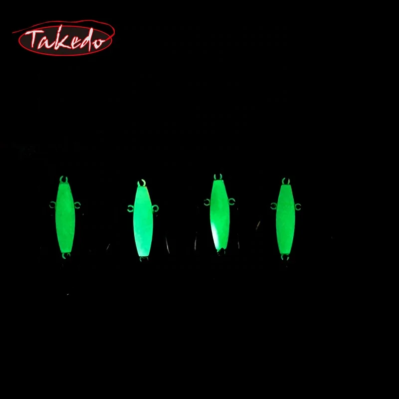 TAKEDO SP05 señuelo de pesca en hielo de invierno con cuchara giratoria luminiscencia Wobbers señuelo de Jigging de Metal para carpa perca de lubina - imagen 2