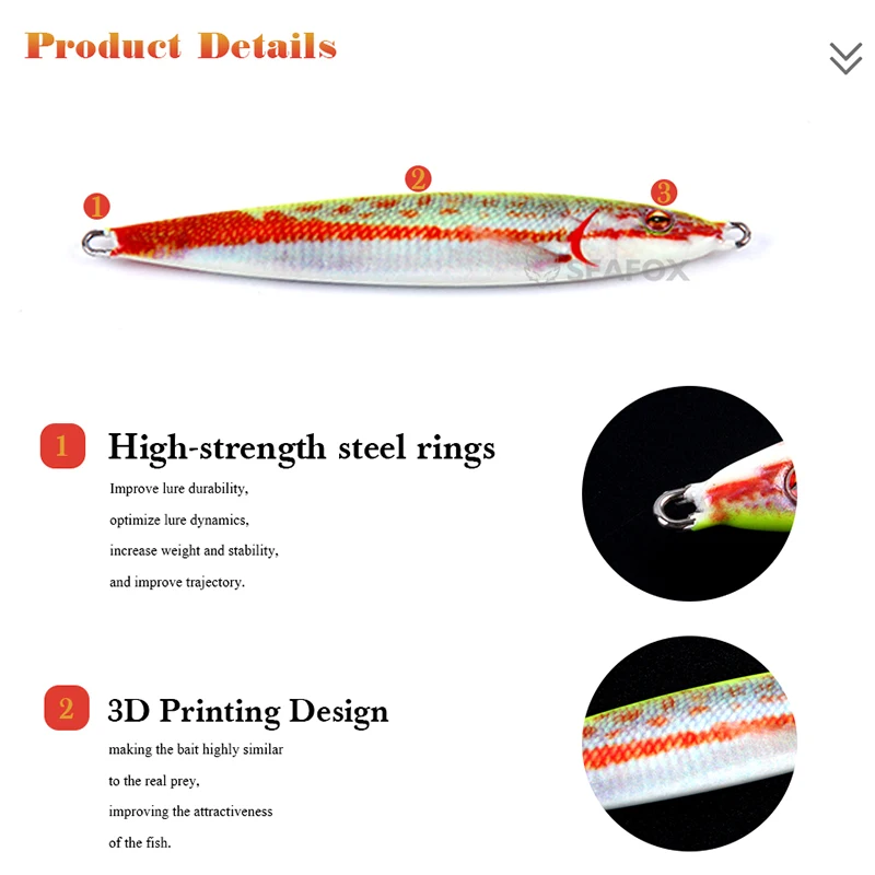 Jig Zinc 3D con Anzuelo Asistido – Hundimiento Rápido para Jigging - imagen 2