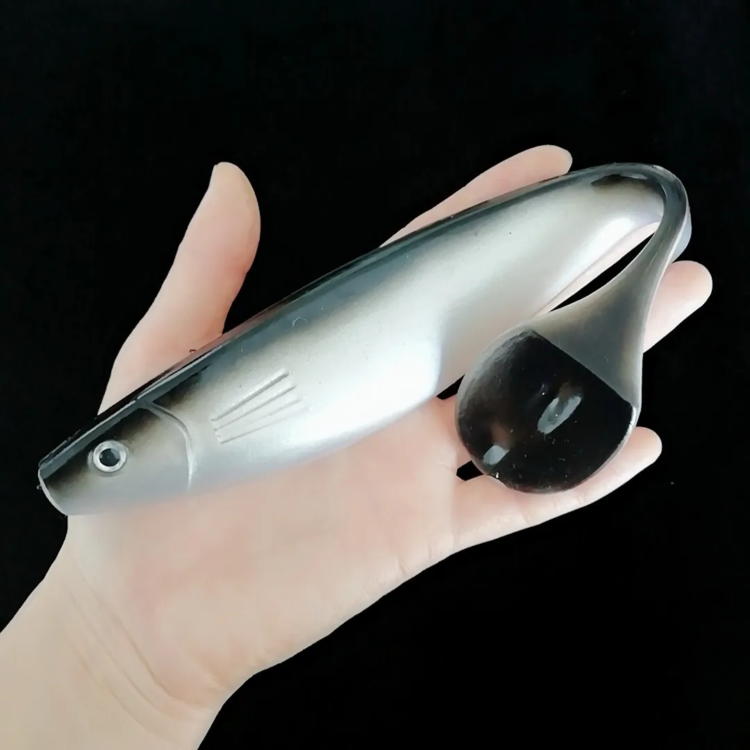 Swolfy 23cm 70g Señuelos de Pesca de Agua Salada cebo grande y suave sábalo de silicona lubina Artificial Lucio Swimbait paleta cola Jig Wobblers - imagen 3