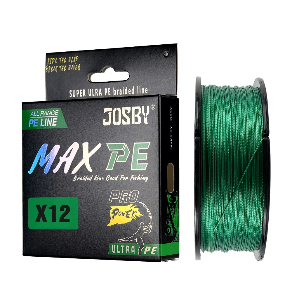 JOSBY-Hilo de pescar trenzado, multifilamento, Mosca de carpa, 12/9 hebras, 300M, 500M, 100M, Multicolor, Japón, Spinning Extreme PE, fuerte tejido - imagen 3