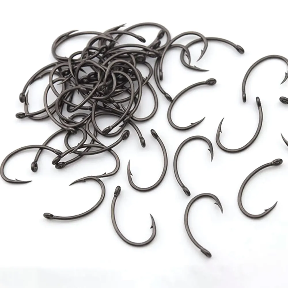 FTK-anzuelos de pesca de carpa, anzuelos de garra con revestimiento de PTFE, anzuelos afilados de acero inoxidable con ojos de alto carbono para pesca de carpa - imagen 5