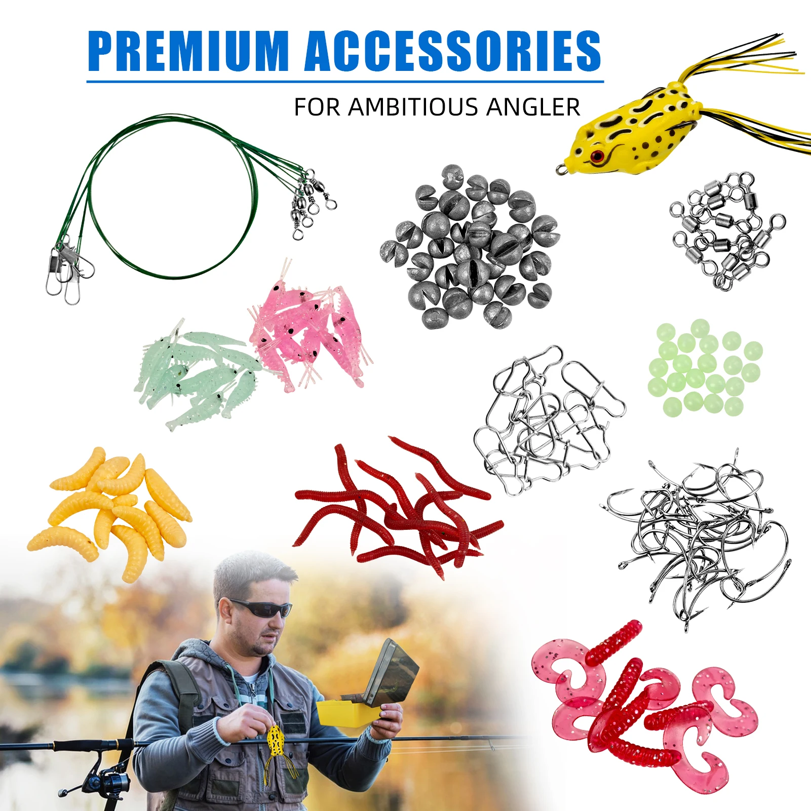 Kit de pesca Free Fisher con vinilos, cucharillas y plomos - imagen 3