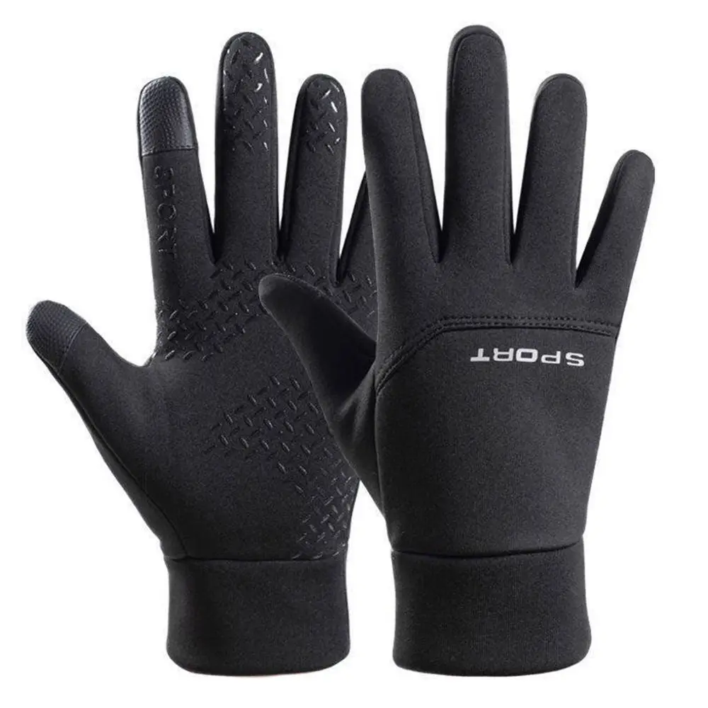 Guantes deportivos impermeables a prueba de viento para hombre, manoplas protectoras de dos dedos, guantes de dedo completo para ciclismo, mitones para pantalla táctil - imagen 4