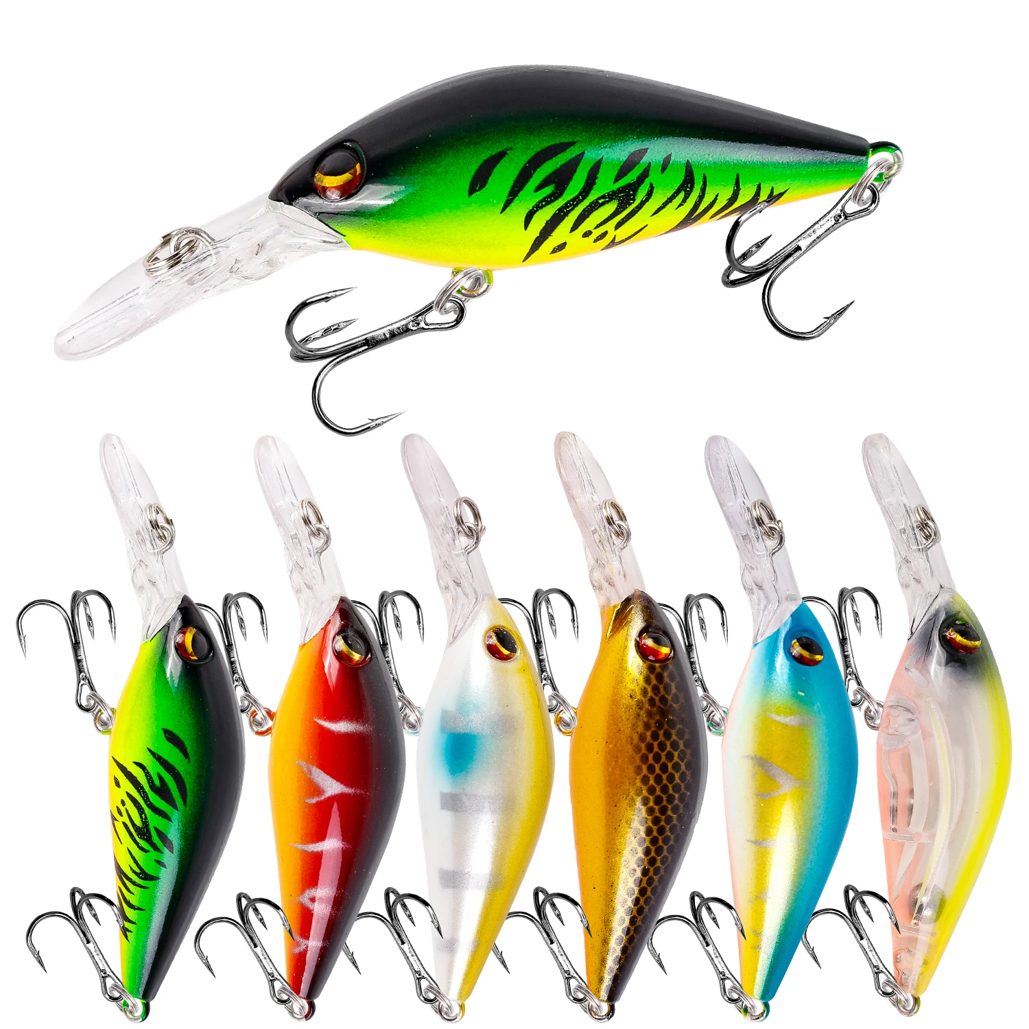 Señuelo de Pesca flotante Crankbait, Wobblers de 8cm, 8,8g, cebo duro de plástico Artificial de alta calidad, aparejos de Pesca para lubina y curricán, 1 ud. - imagen 2