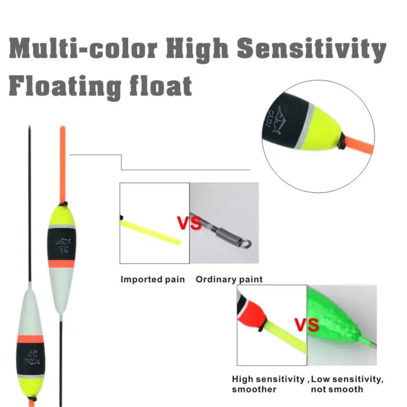 BETTER LEADER-Juego de flotadores de Pesca, 10 unids/lote/bolsa, 2,5g, Boya, Bobbers, Pesca Vertical, aparejos de Pesca de carpa - imagen 2