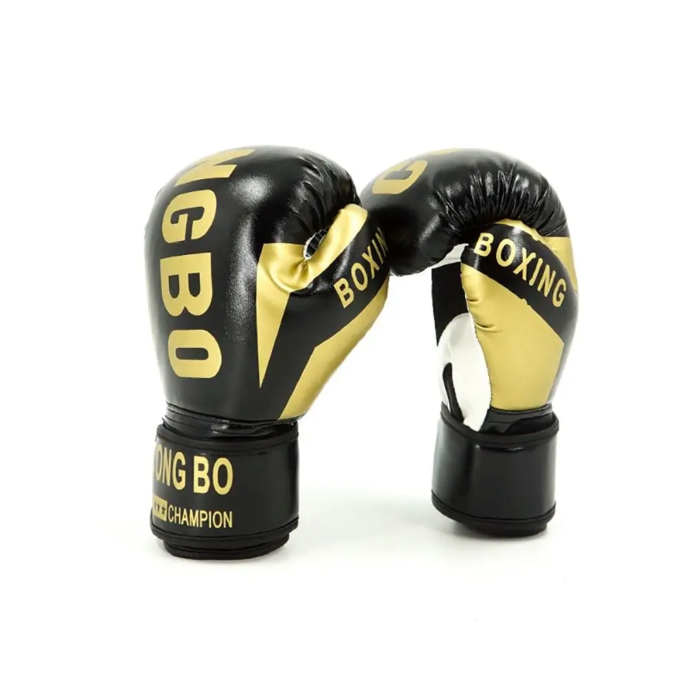 1 par de guantes de boxeo transpirables para niños de cuero PU Muay Thai MMA punzonado Karate guantes de boxeo para niños guantes de entrenamiento de 6oz - imagen 2